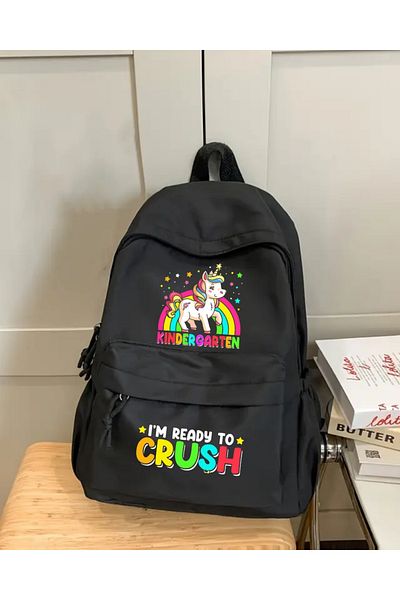 Touz Moda Unicorn Printed School, Dershane, Course Backpack