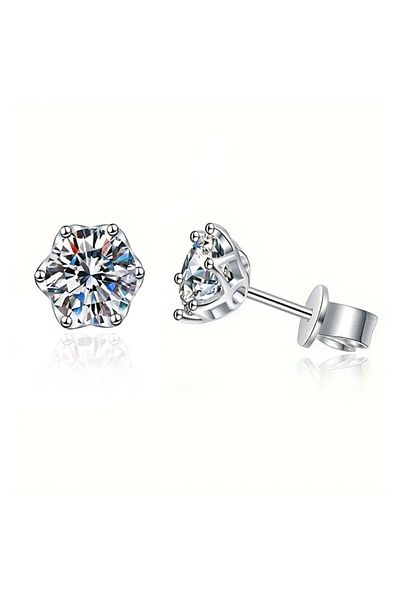 OEM Cercei clasici din argint cu diamante moissanite