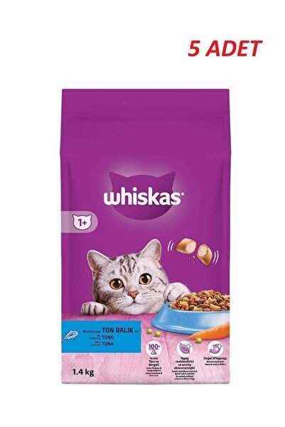 Whiskas Yetişkin Ton Balıklı Kedi Maması 1.4 Kg*5 Adet