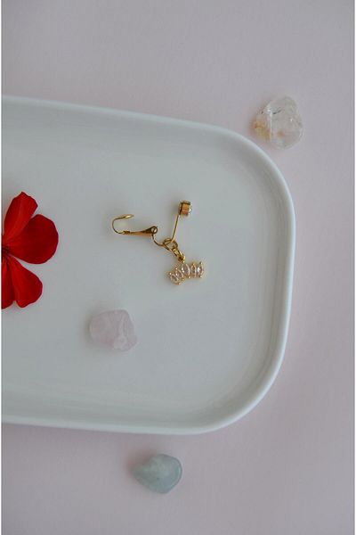 Sacce Scarves&Accessories Perforation-Free Navel Piercing Crown Model Princess Crown Magnet Navel Piercing with Charm