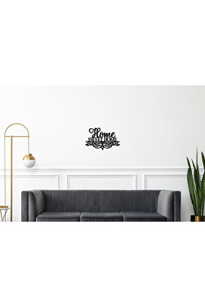 Dekoratif Home Sweet Home Vektorel Çerçeve Duvar Dekoru - 40x26 Cm, 3mm Kontrplak