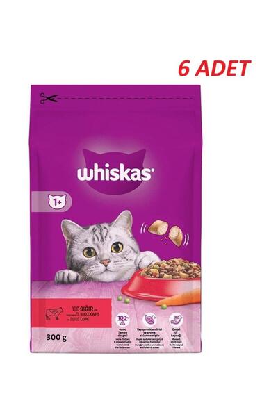 Whiskas Biftekli Havuçlu Kuru Kedi Maması 300 Gr*6 Adet