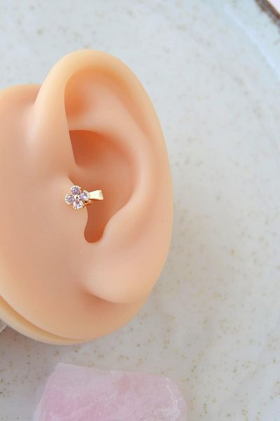 Sacce Scarves&Accessories Soft Pink Floral Tragus Piercing – Ring Model, 6 mm