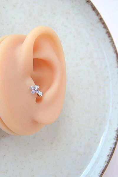 Sacce Scarves&Accessories Soft Pink Floral Tragus Piercing – Ring Model, 6 mm