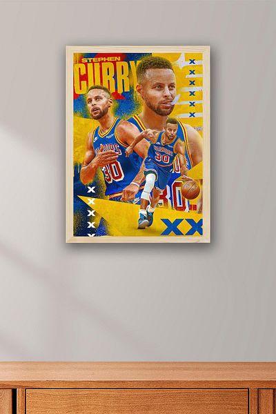 Saturn Pictură înrămată de Stephen Curry - Poster NBA Golden State Warriors