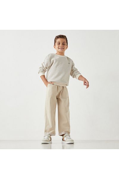 ELIGO Solid Pants with Drawstring Closure and Pockets
