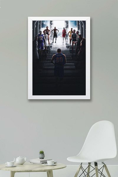 Saturn Pictură înrămată de Stephen Curry - Pictură poster NBA de baschet
