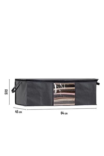 Tex Republic 6 Pieces Anthracite Gray Windowed Clothes Storage Bag 64X45X22