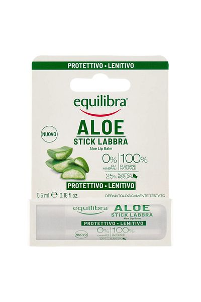 Equilibra Lip balm with Aloe vera, Protective, Soothing, 5.5 ml bottle, EQUILIBRA
