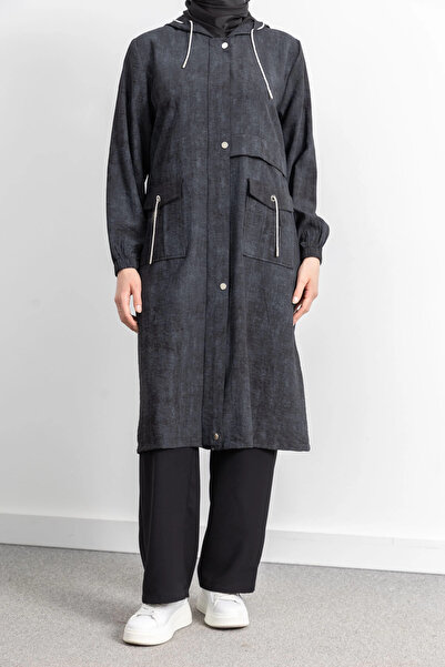 Letafet KAPÜŞONLU BASKILI ALLER DETAYLI ARABOY - SİYAH