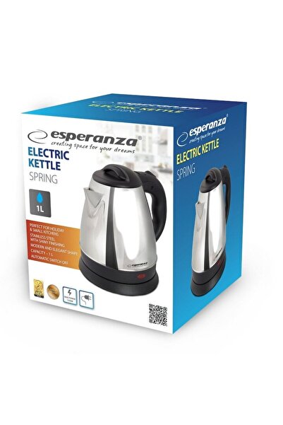 ESPERANZA Fierbator, Esperanza EKK116S Spring, 1350W, 1L, Otel inoxidabil, Argint