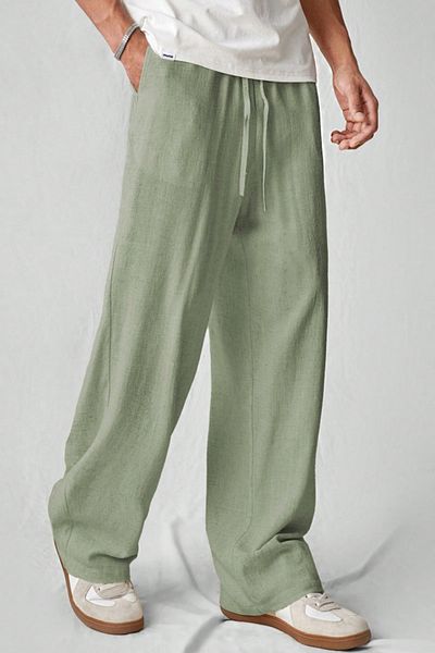 Tarz Cool Ελαφρύ και άνετο ανδρικό παντελόνι Muslin Baggy - Light Khaki