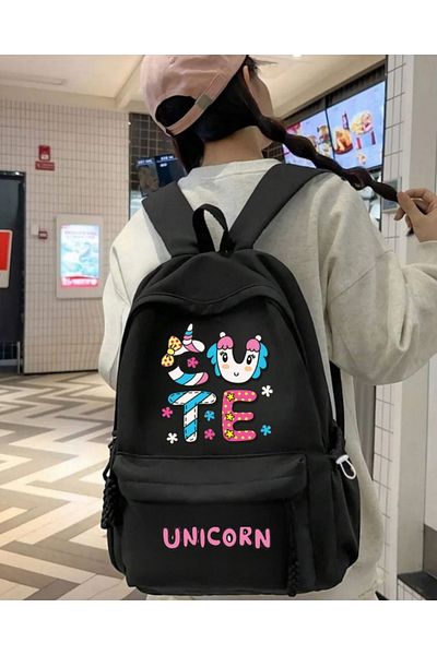 Touz Moda Unicorn Printed School, Dershane, Course Backpack