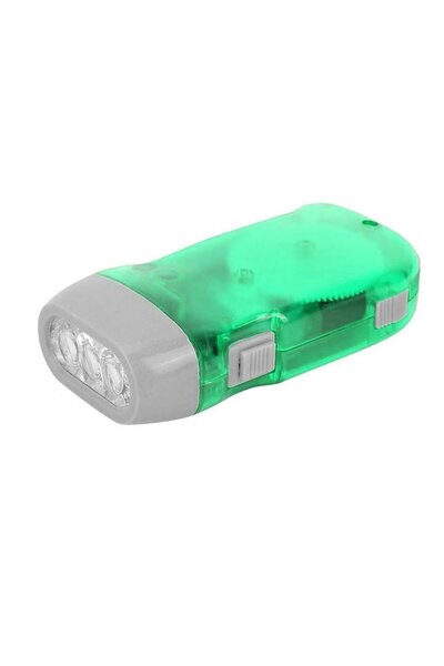 dalimag Flashlight With Dynamo and Battery, 3 LEDs, For Camping, Battery Charging By Pressing The Lever, Agata