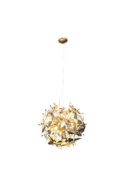 Siera Gold Round Leaf Hanger 14 Bulbs 9957P/R