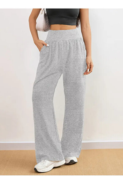 TONFİX LİFE GRİ Kadın Bol Paça Eşofman Altı Esnek Rahat Bol Kesim TONFİX