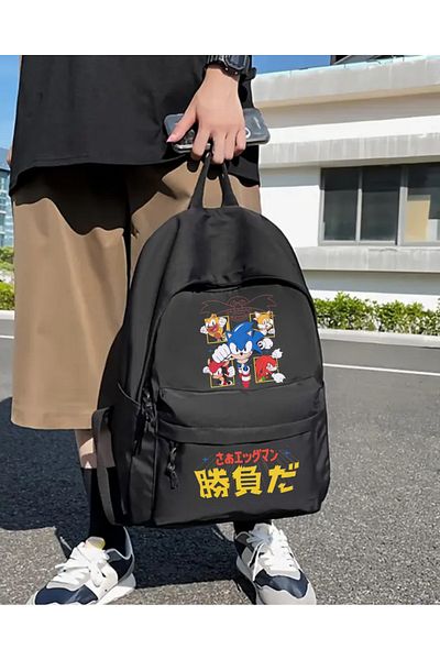 Touz Moda Sonic Printed School, Dershane, Course Backpack