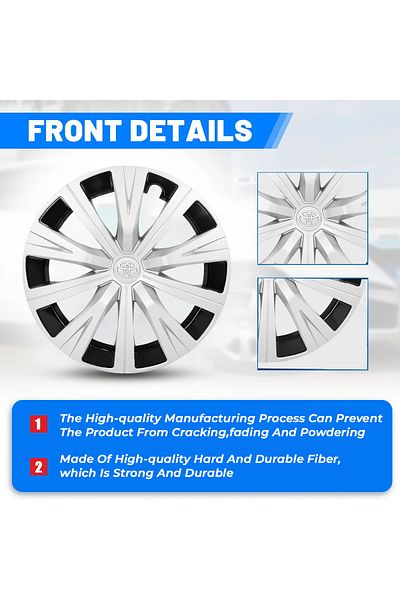 AGC 16" Hub Cap Wheel Cover Set for Toyota Camry 2018–2023, Durable Fiber Material - 756