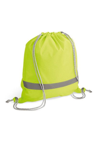 dalimag Backpack in 210D, reflective elements and drawstring closure, 35 x 40 cm, green, Dalimag
