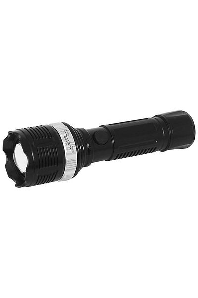 dalimag Flashlight Model F186, Hard Plastic, LED Light, Adjustable Zoom, Hanging, 24 cm, Black