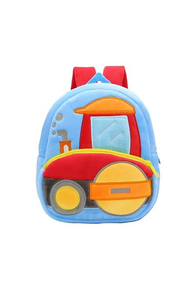 KERNOWSUN Ghiozdan din plus KERNOWSUN, model Tractor, prescolari, gradinita, cresa, albastru