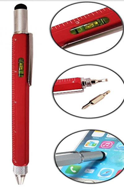 Genel Markalar Mühendis kalemi cetvelli tornavidalı su terazili metal kalem mühendis kalemi çok amaçlı kalem