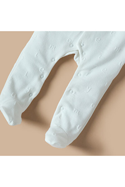 Juniors Alphabet Embossed Closed Feet Sleepsuit with Button Closure