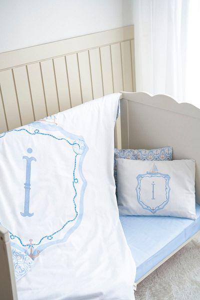 NOU Letter Series Letter I Baby Size Duvet Cover Set (100X150) - Noble Serie - Blue