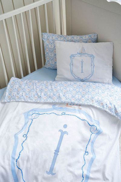 NOU Letter Series Letter I Baby Size Duvet Cover Set (100X150) - Noble Serie - Blue