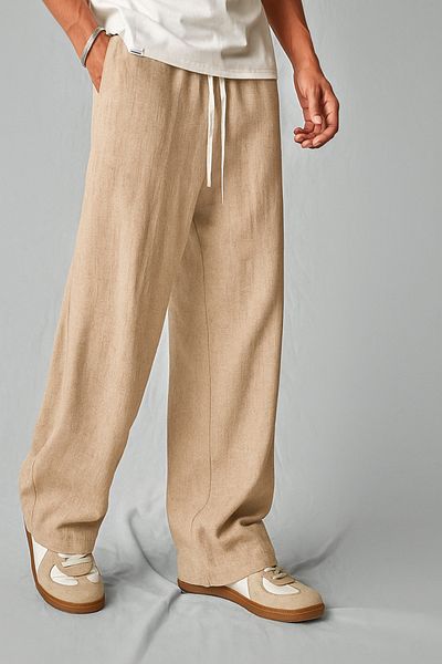 Tarz Cool Ελαφρύ και άνετο ανδρικό παντελόνι Muslin Baggy - Μπεζ