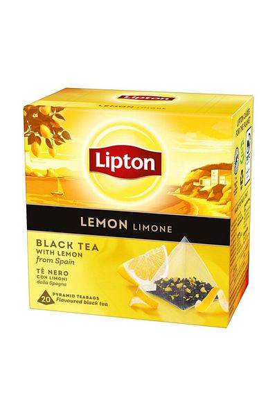 Lipton Ceai negru cu lamaie, 20 pliculete