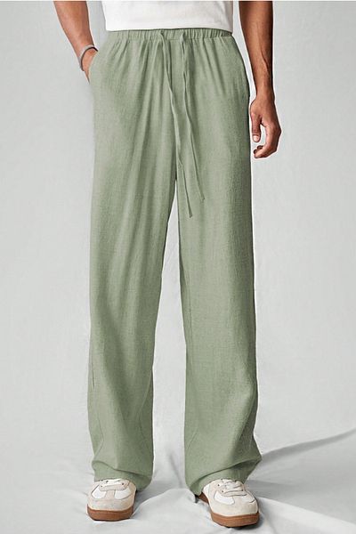 Tarz Cool Ελαφρύ και άνετο ανδρικό παντελόνι Muslin Baggy - Light Khaki
