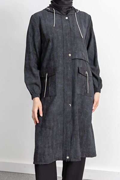 Letafet KAPÜŞONLU BASKILI ALLER DETAYLI ARABOY - SİYAH