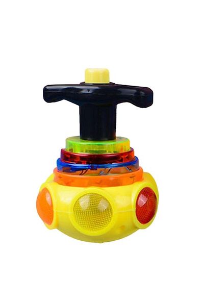 dalimag Automatic UFO Spinning Toy, Music, Light Game, Yellow, 8 cm,