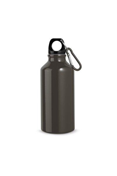 dalimag Aluminum Sports Bottle with Carabiner, Up to 400 ml Capacity, 18 cm, Dark Gray, Dalimag