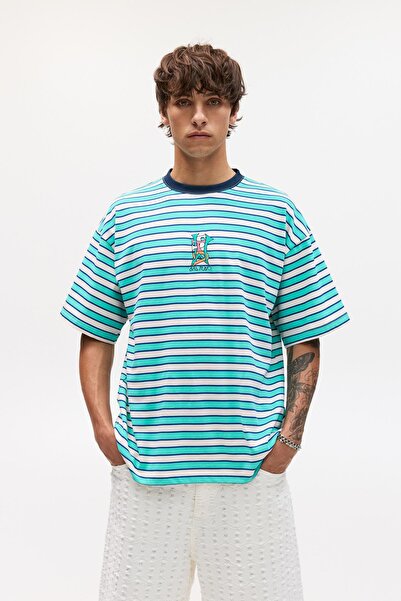 Pull & Bear Çizgili Braulio Amado t-shirt