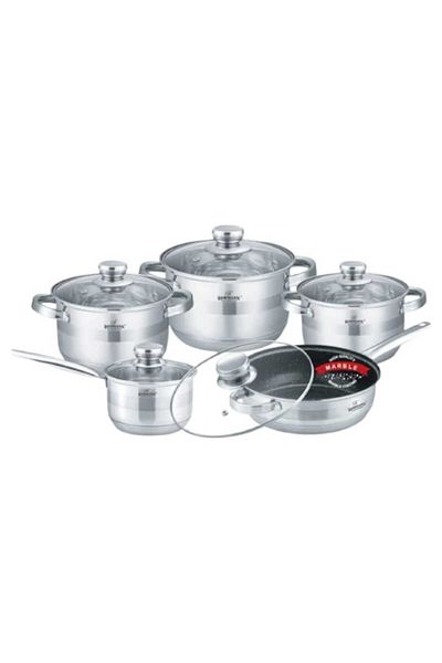 Bohmann Set cookware 10 pcs, induction, BH-1510-MRB, Bohmann, 5 layers, Silver
