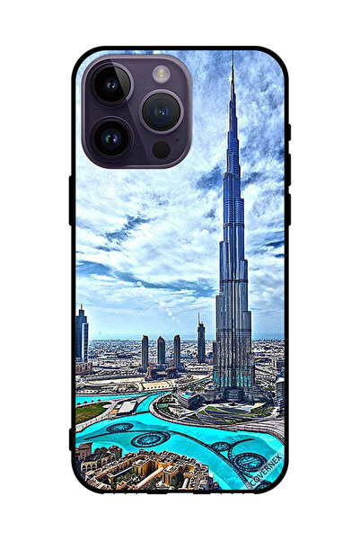 Covernex غطاء حماية لهاتف أبل آيفون 14 برو ماكس - برج خليفة - غيوم مؤثرة