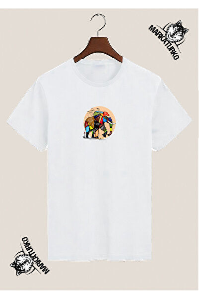 MarkaTurko تيشيرت مطبوع بتصميم خاص من فيل بوبارت 9700-91
