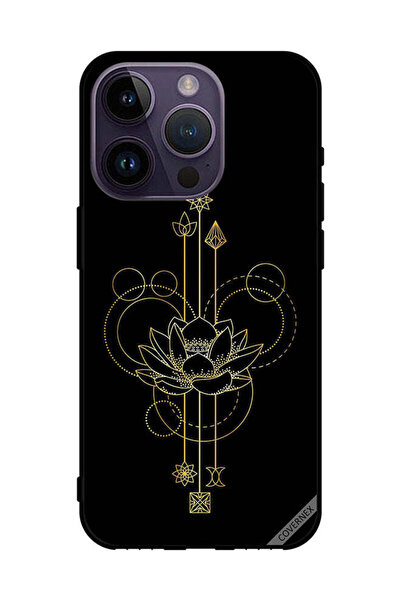 Covernex غطاء حماية لهاتف Apple iPhone 14 Pro بتصميم زهرة ذهبية حديثة