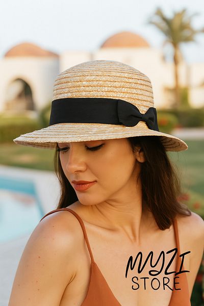 MYZİ STORE Women's Summer Wide Brim Straw Beach Hat (Size Adjustable)
