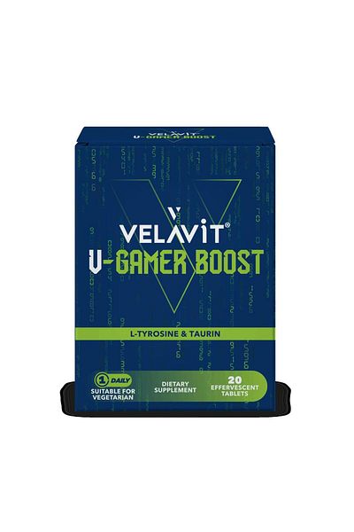 Velavit V- Gamer Boost L-Tyrosine & Taurine 20 Effervescent Tablets