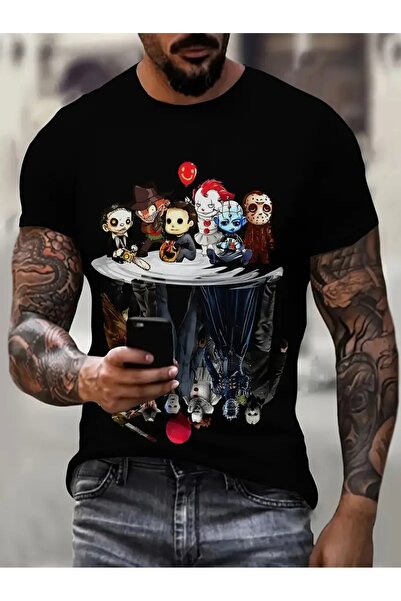 DİSCOST Tişört - yuvarlak yaka, kısa kollu, her mevsime uygun örme kumaş, çiz...