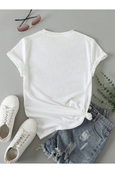 BETİLİNA White I'M Ok Printed Oversize T-Shirt