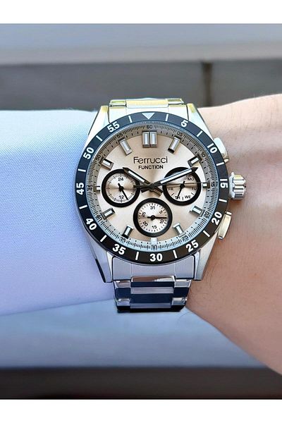 Ferrucci Men's Functions Active Metal Cord Wrist Watch