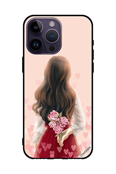Covernex غطاء حماية لهاتف Apple iPhone 14 Pro Max فتاة تخفي الزهور