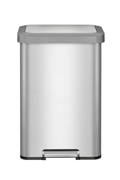 EKO COZY 45L Step Trash Bin – Brushed Stainless Steel, Soft-Close Lid, Fingerprint-Resistant