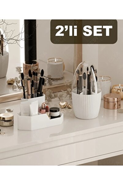 VİALEX مجموعة منظم مكياج VİALEX-FANUS مكونة من 7 أقسام ومستطيل على شكل مثلث -...