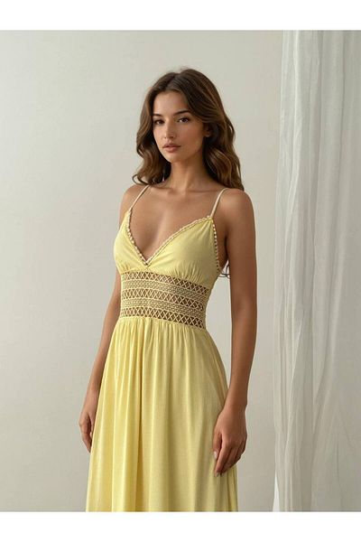 Lady Pixie Women's Lace Detailed Strap Maxi Dress