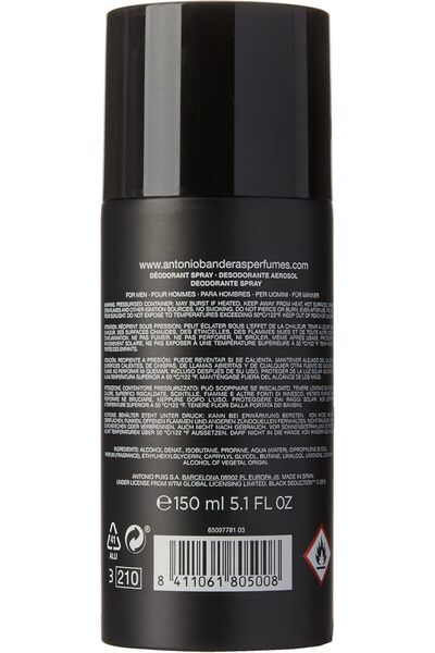 Antonio Banderas Men's Black Seduction Deodorant Spray (150ml)